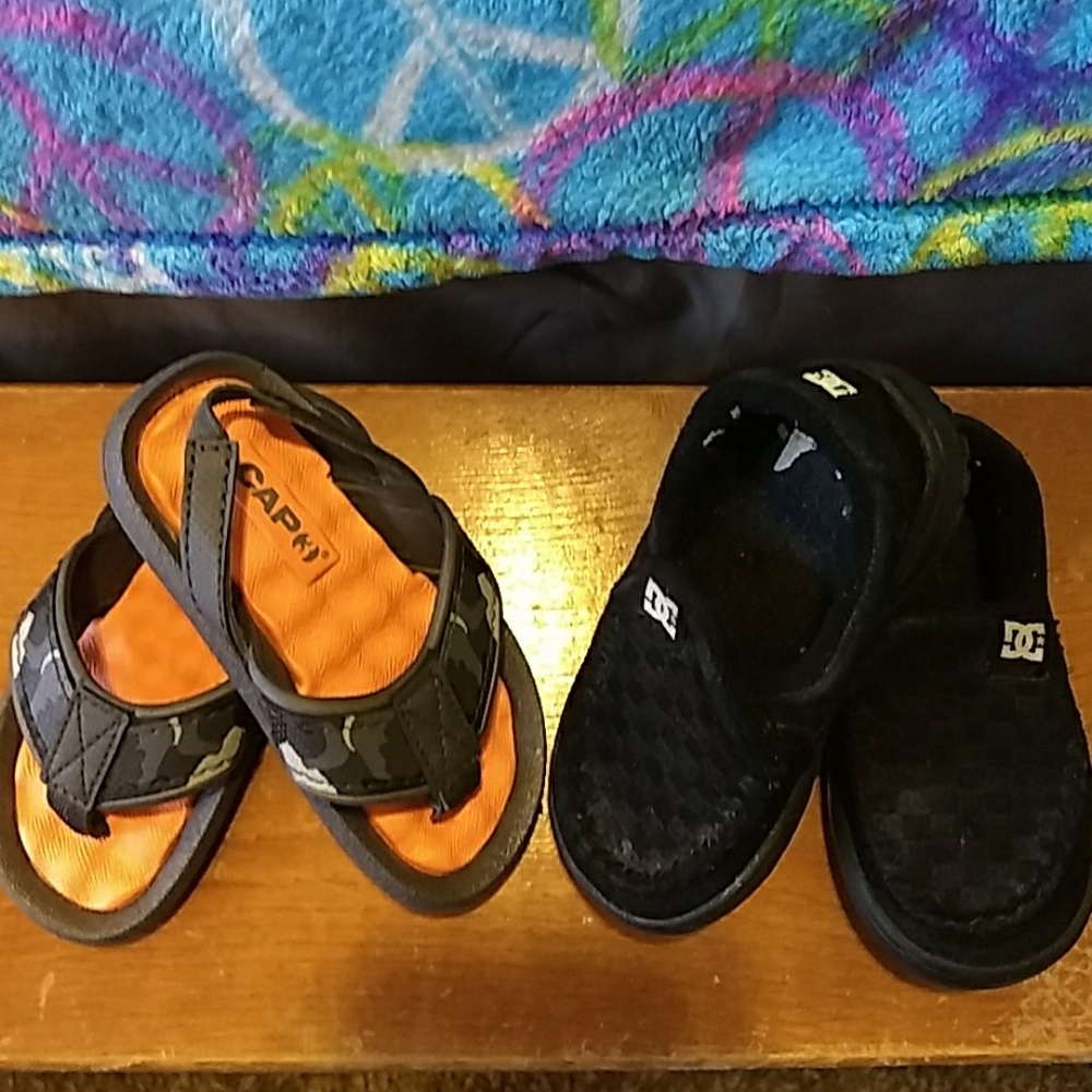DC Black Shoes and Cap 3 Camo Slip on's